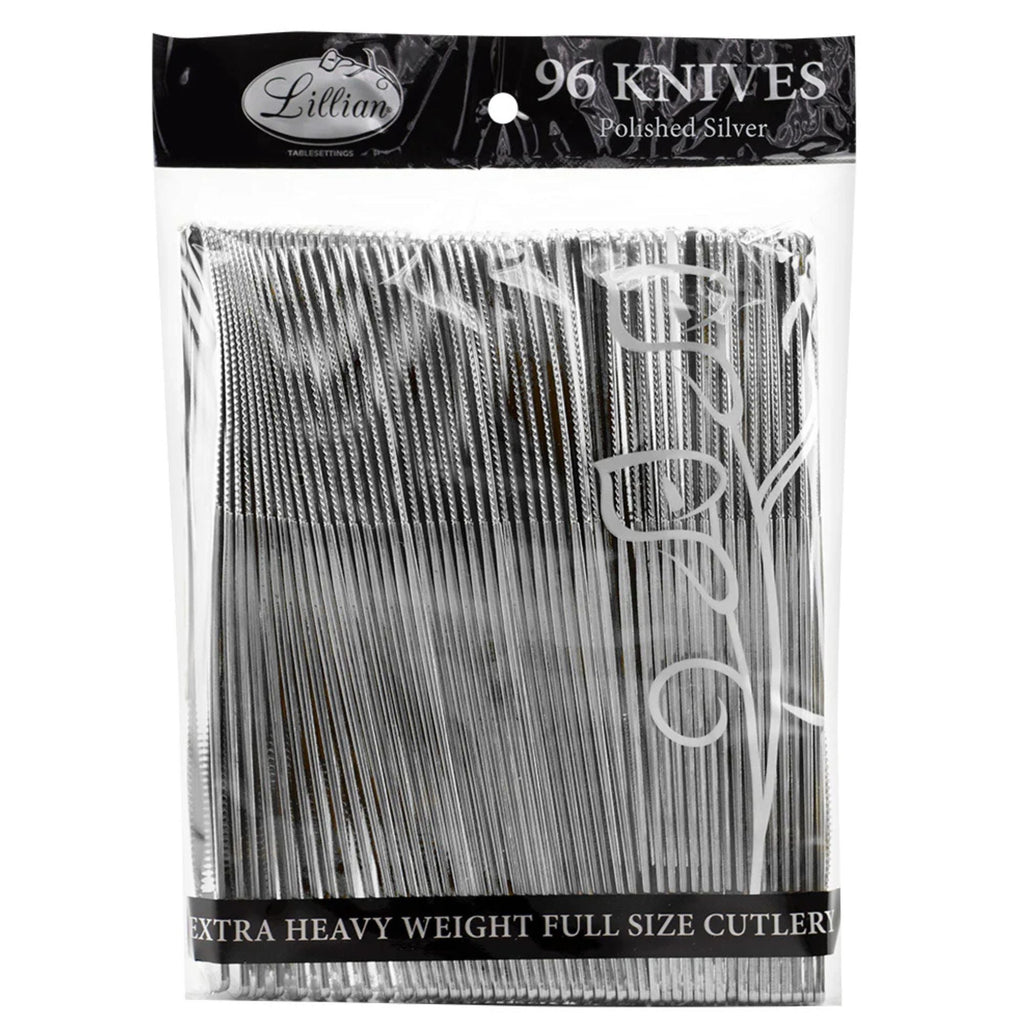 *BUY BULK* Silver Knife Plastic Disposable Cutlery
