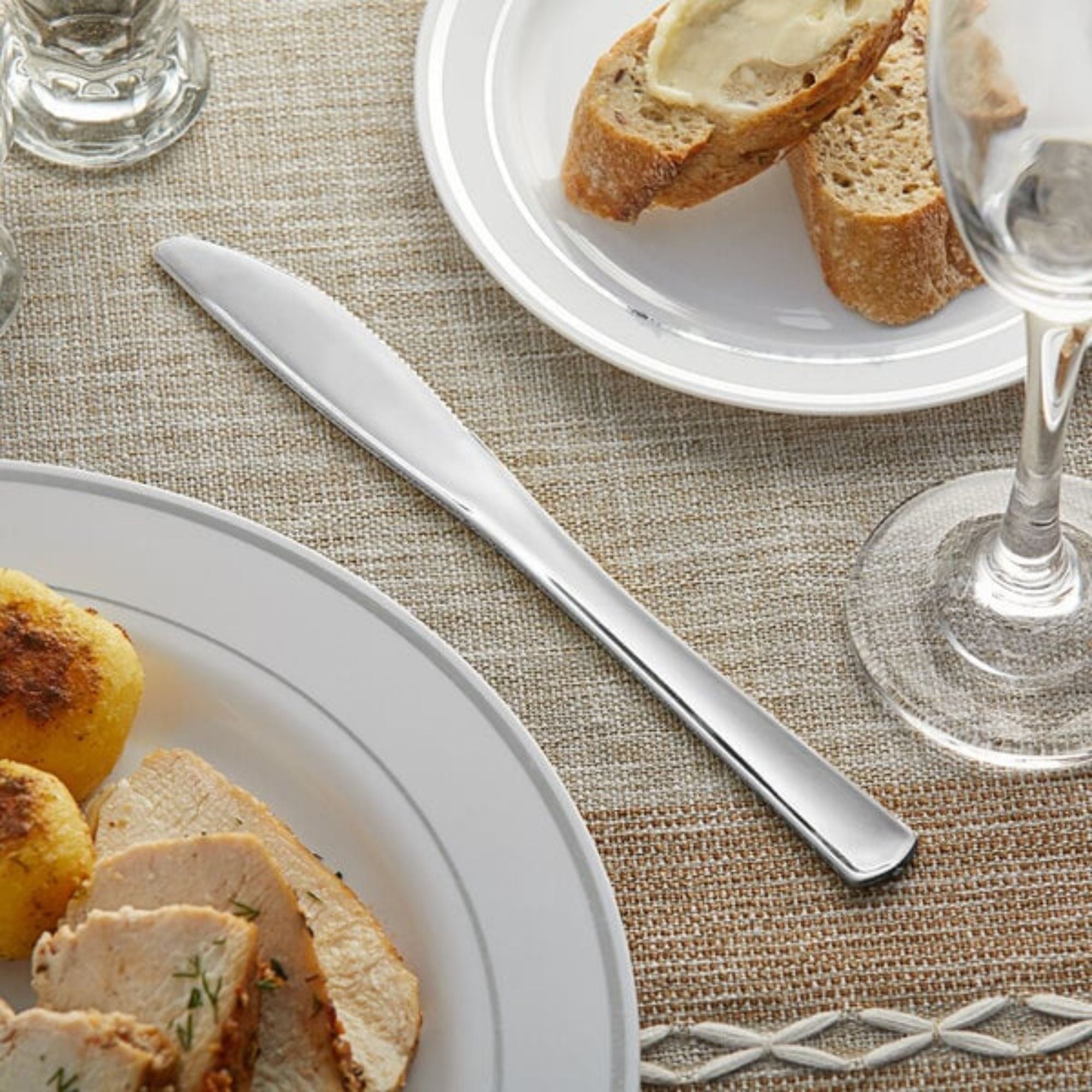 *BUY BULK* Silver Knife Plastic Disposable Cutlery
