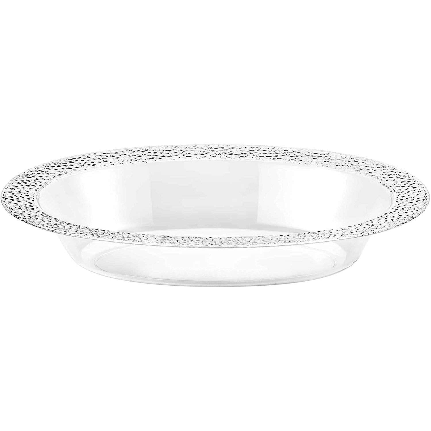 Lillian 15oz Pebbled Oval Serving Bowl Clear Plastic