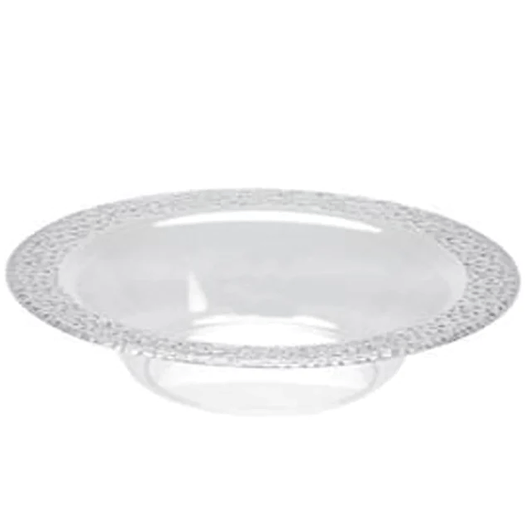 Lillian 14oz Bowl Clear Pebbled Plastic