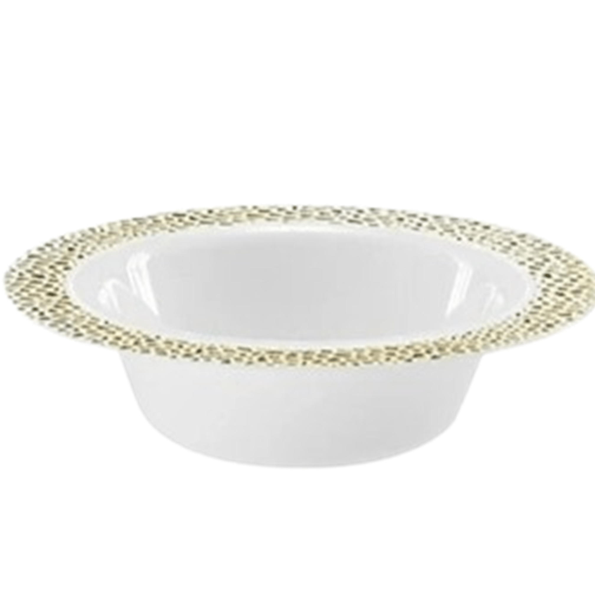 Pebbled 14oz Gold Rim Soup Bowls plastic
