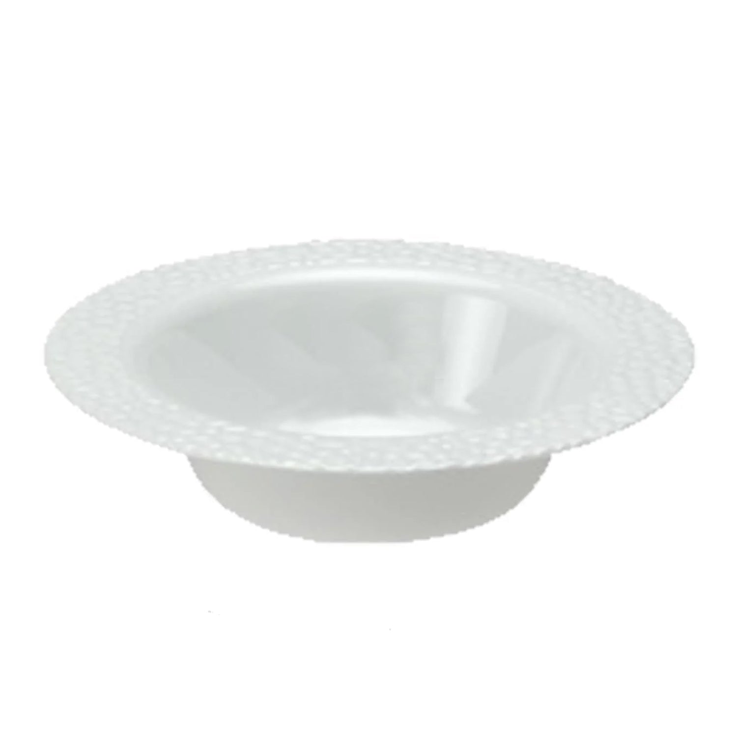 Pebbled 5oz Dessert Bowl White Rim Plastic
