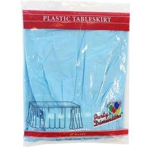 29''X14'' Light Blue Plastic Tableskirt 1 Pack