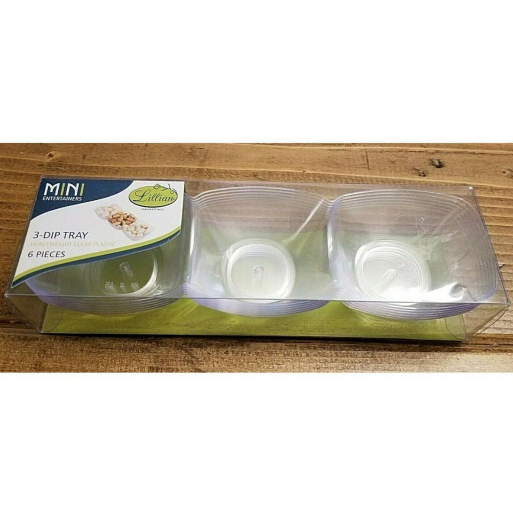 Mini Plastic Clear 3-Dip Dish