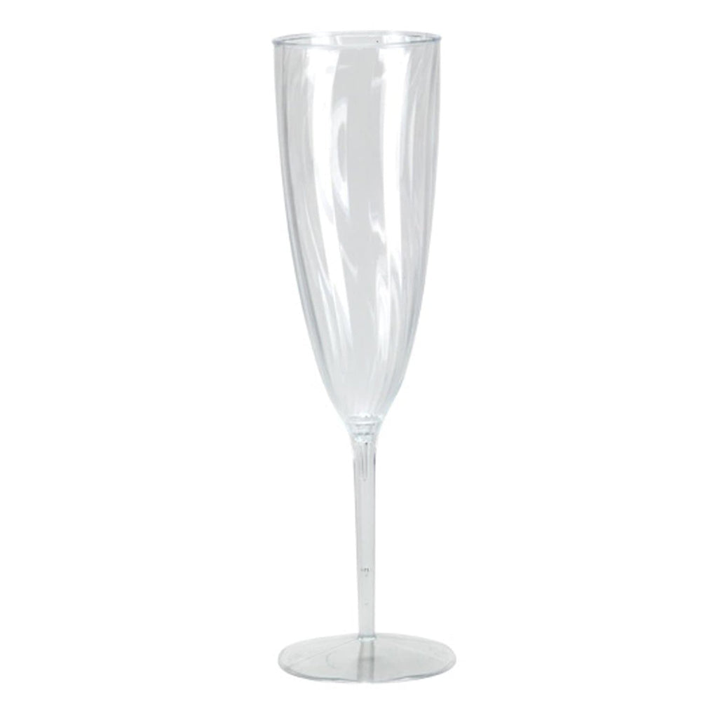 6oz Elegant Champagne Flutes Clear Plastic