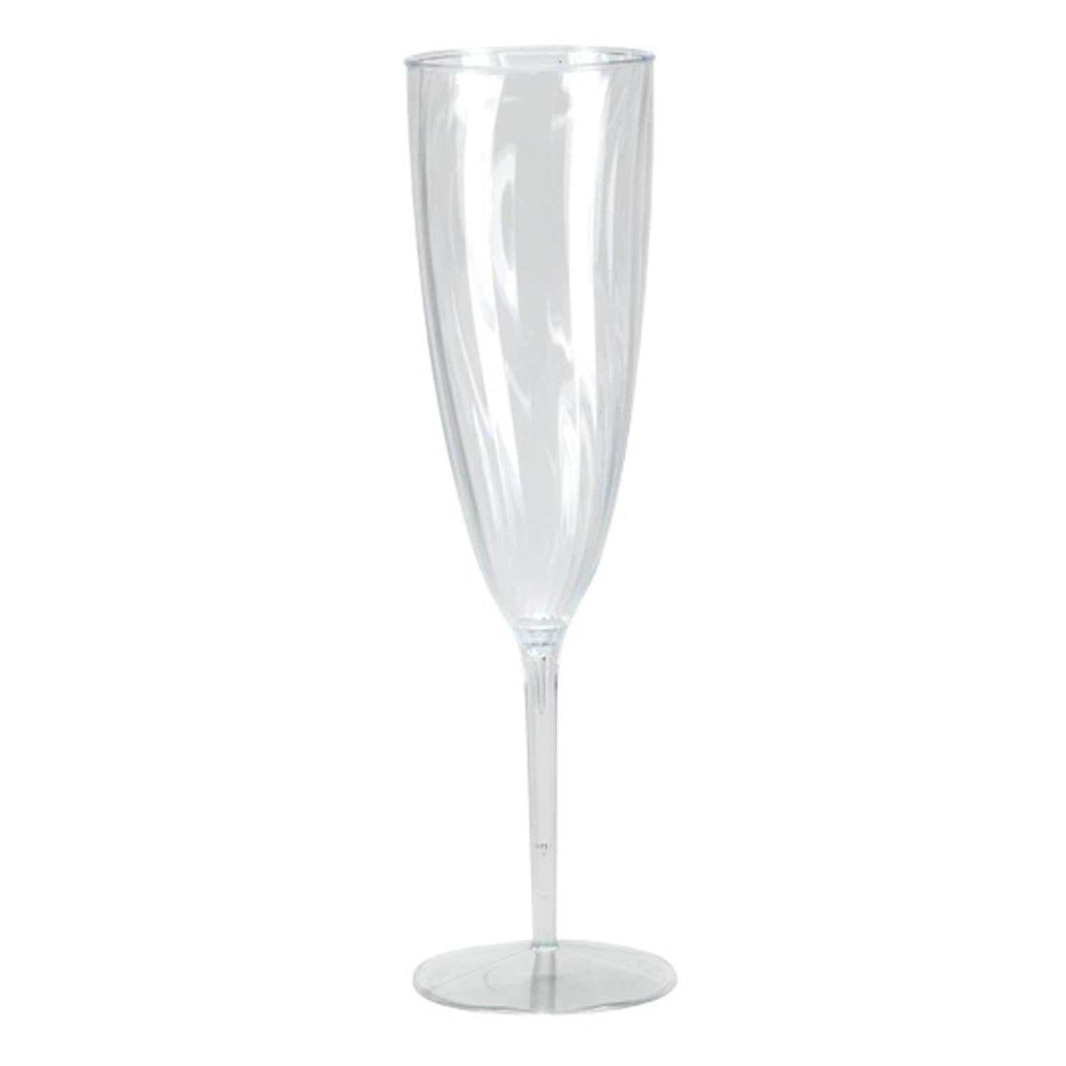 6oz Elegant Champagne Flutes Clear Plastic