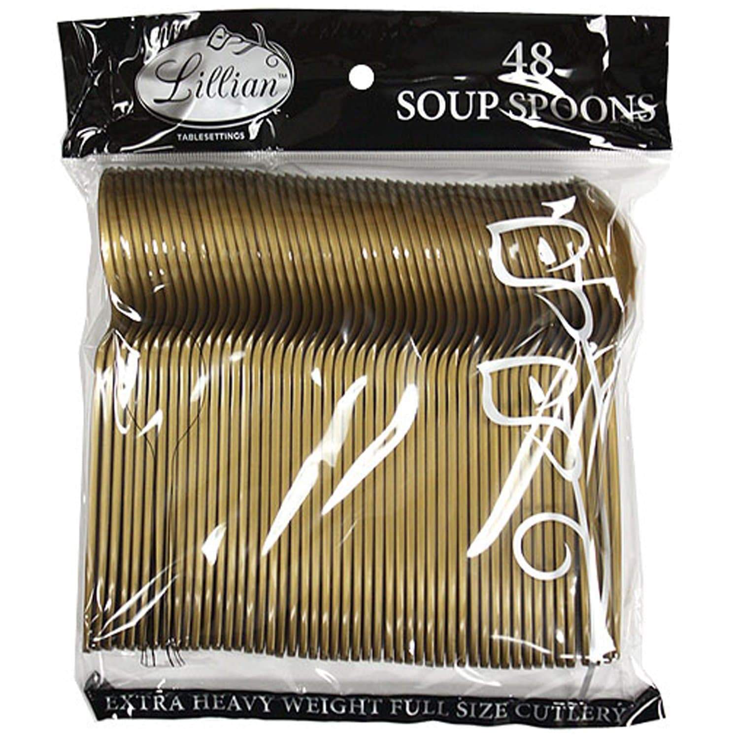 Soup Spoon Gold Extra Strong Quality Plastic