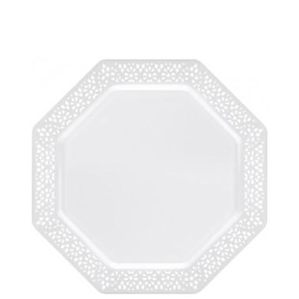 Lillian 7.25" Plate White Lacetagon Plastic