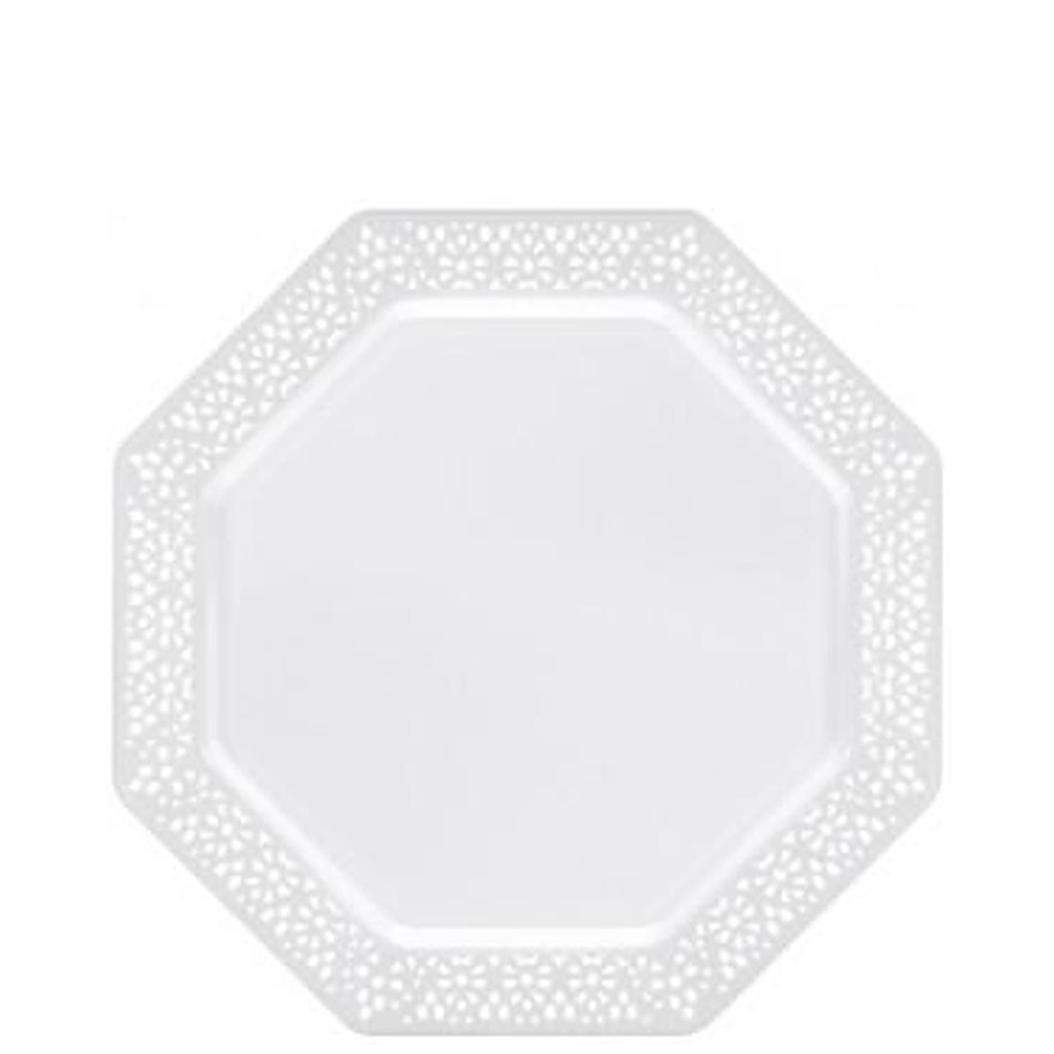 Lillian 7.25" Plate White Lacetagon Plastic