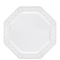 Lillian 9.25" Plate White Lacetagon Plastic
