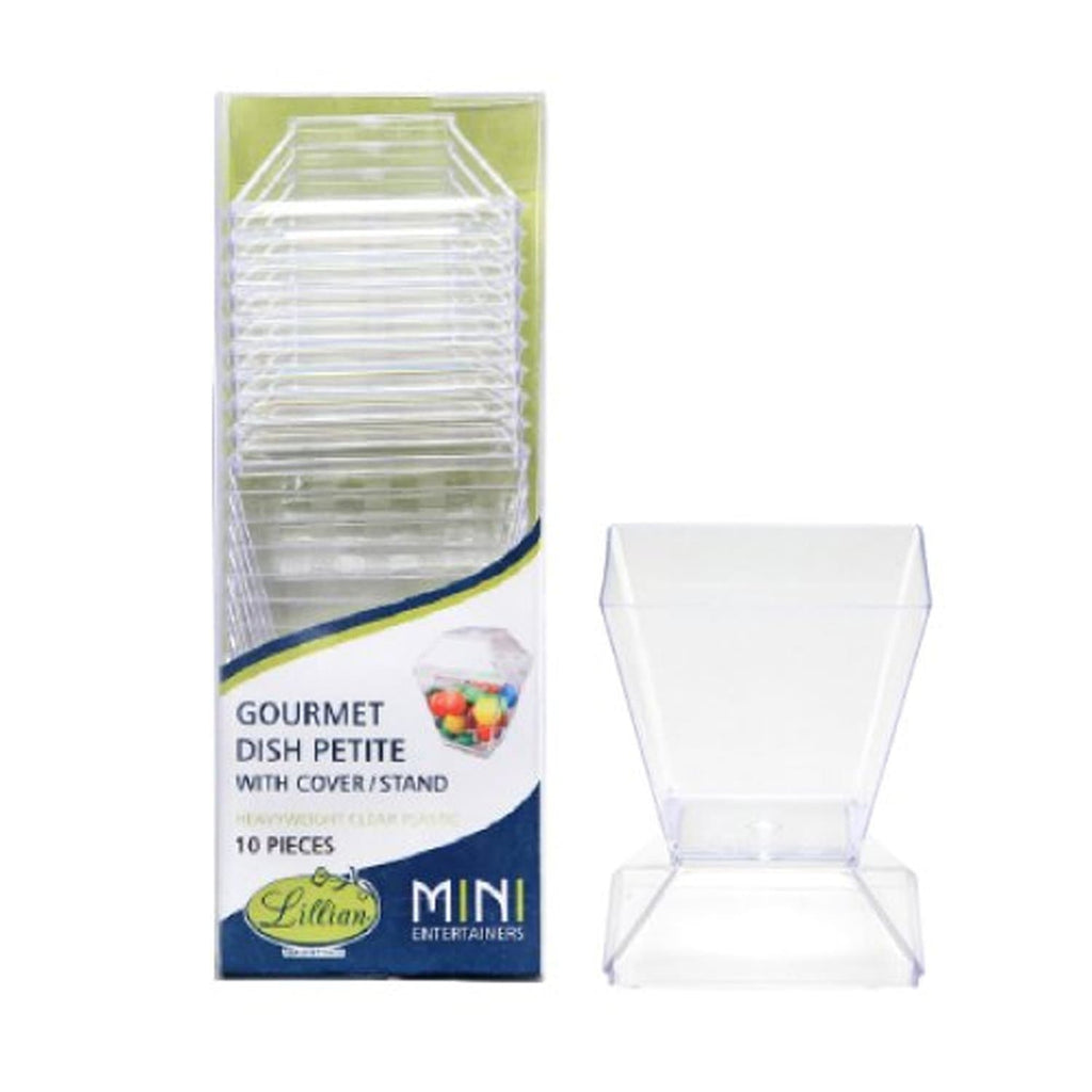 2oz Mini Plastic Gourmet Dish Petite Clear Serverware Lillian 10 Pieces
