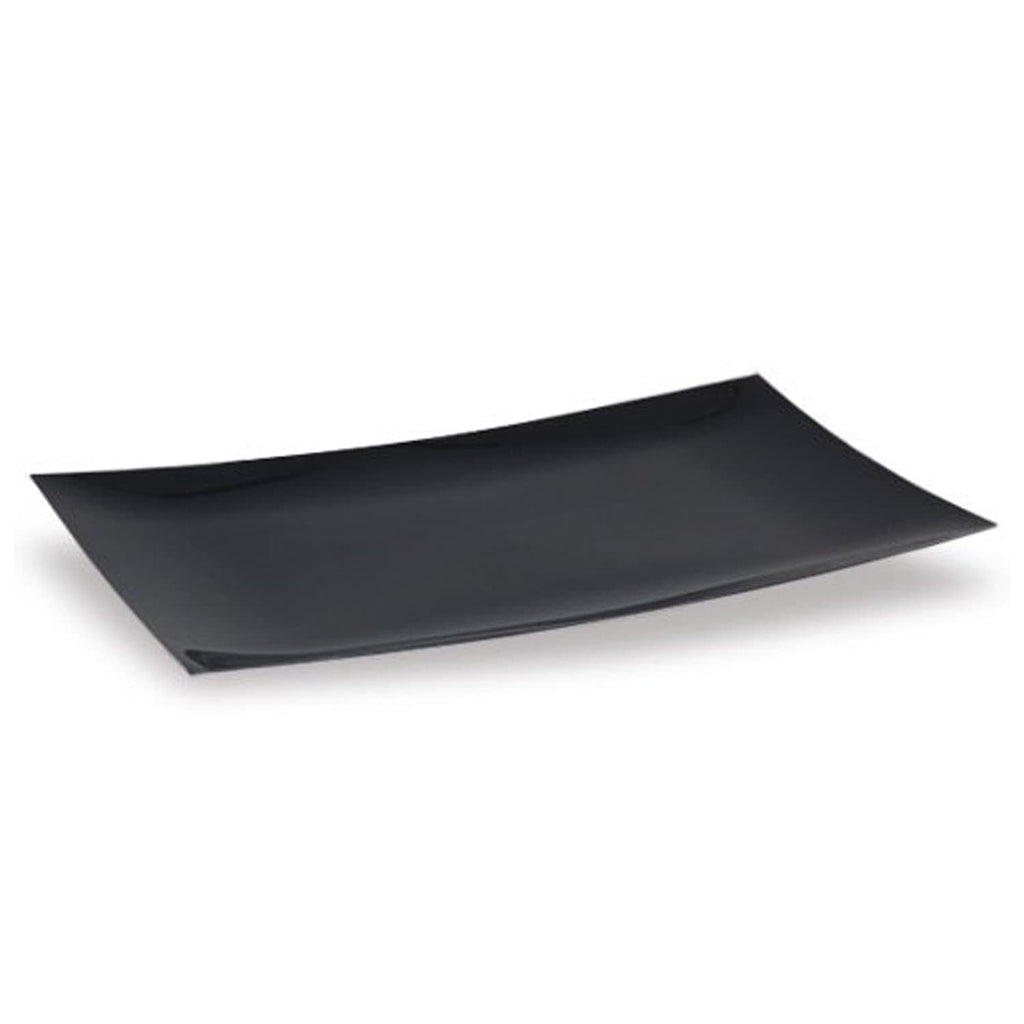 13" x 6¼" Serving Plastic Tray Black Disposable 1 Piece