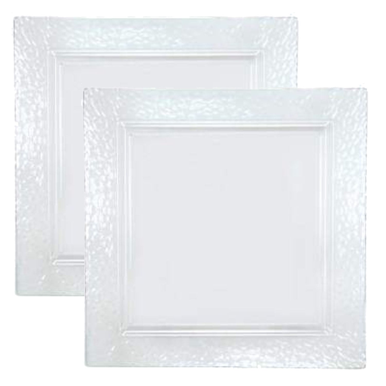 12' Square Pebbled tray Clear Plastic