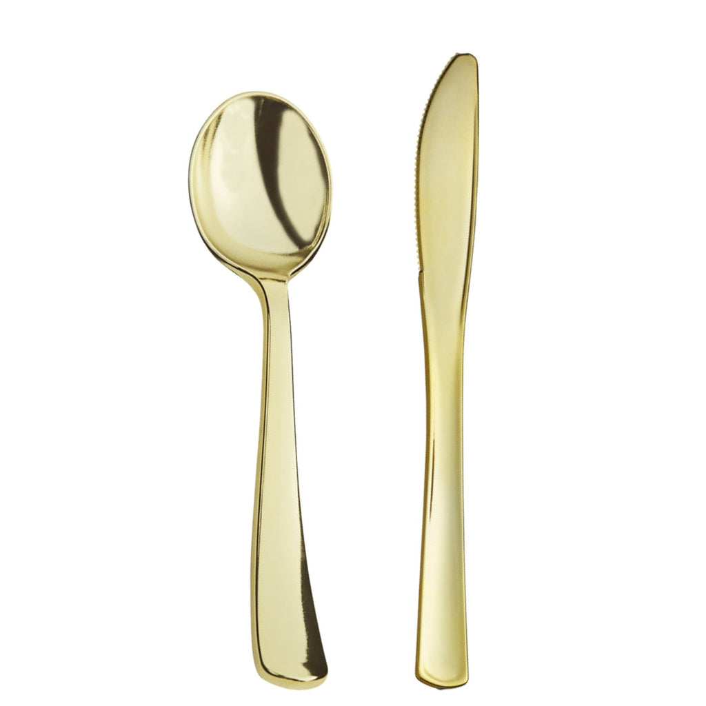 *BUY BULK* Gold Spoon Plastic Disposable Cutlery