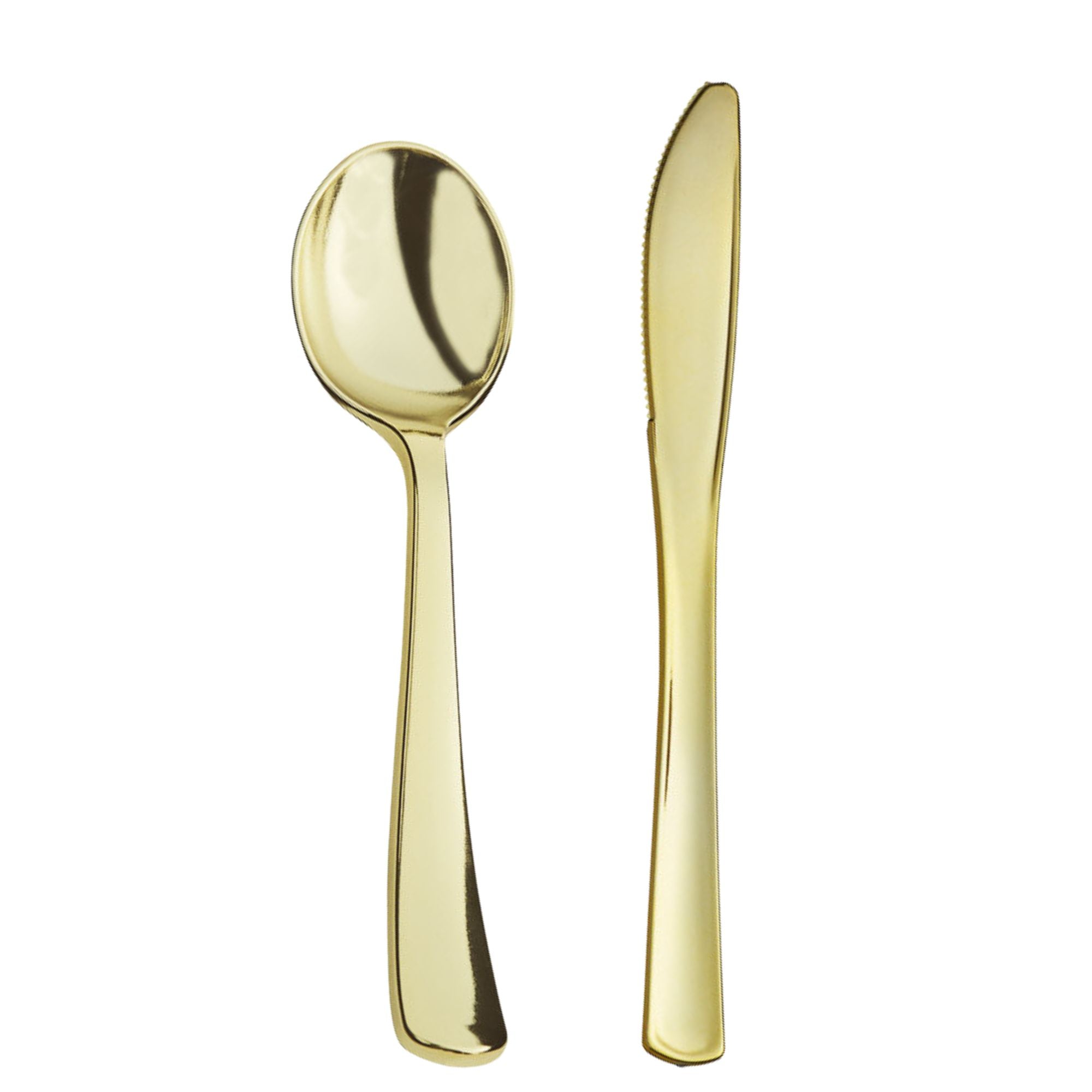 *BUY BULK* Gold Spoon Plastic Disposable Cutlery