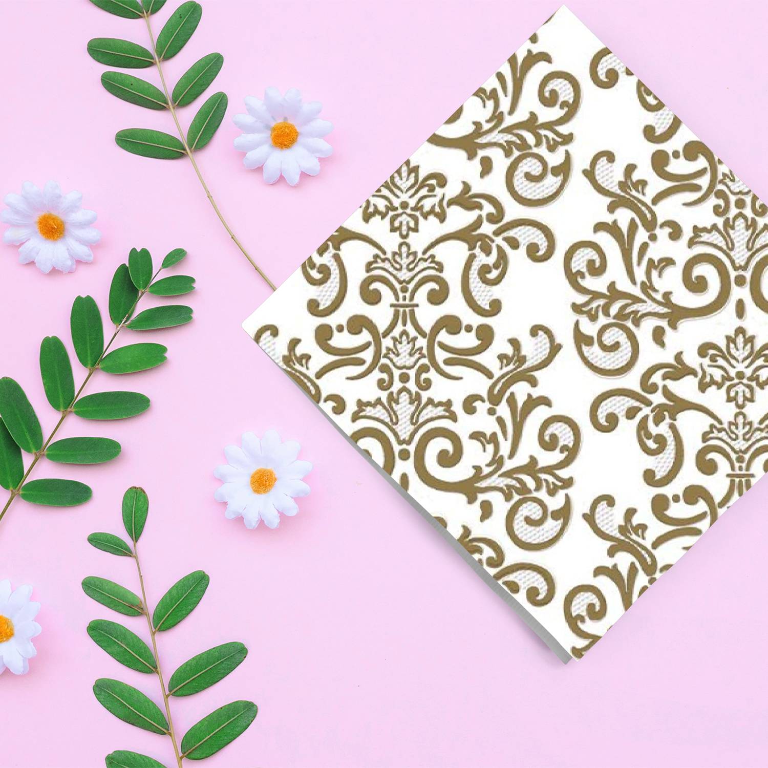 Metallic Lunch Paper Napkins 20 Pack