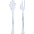 Mini Plastic Spoons/Forks Clear Combo 4.5 inch