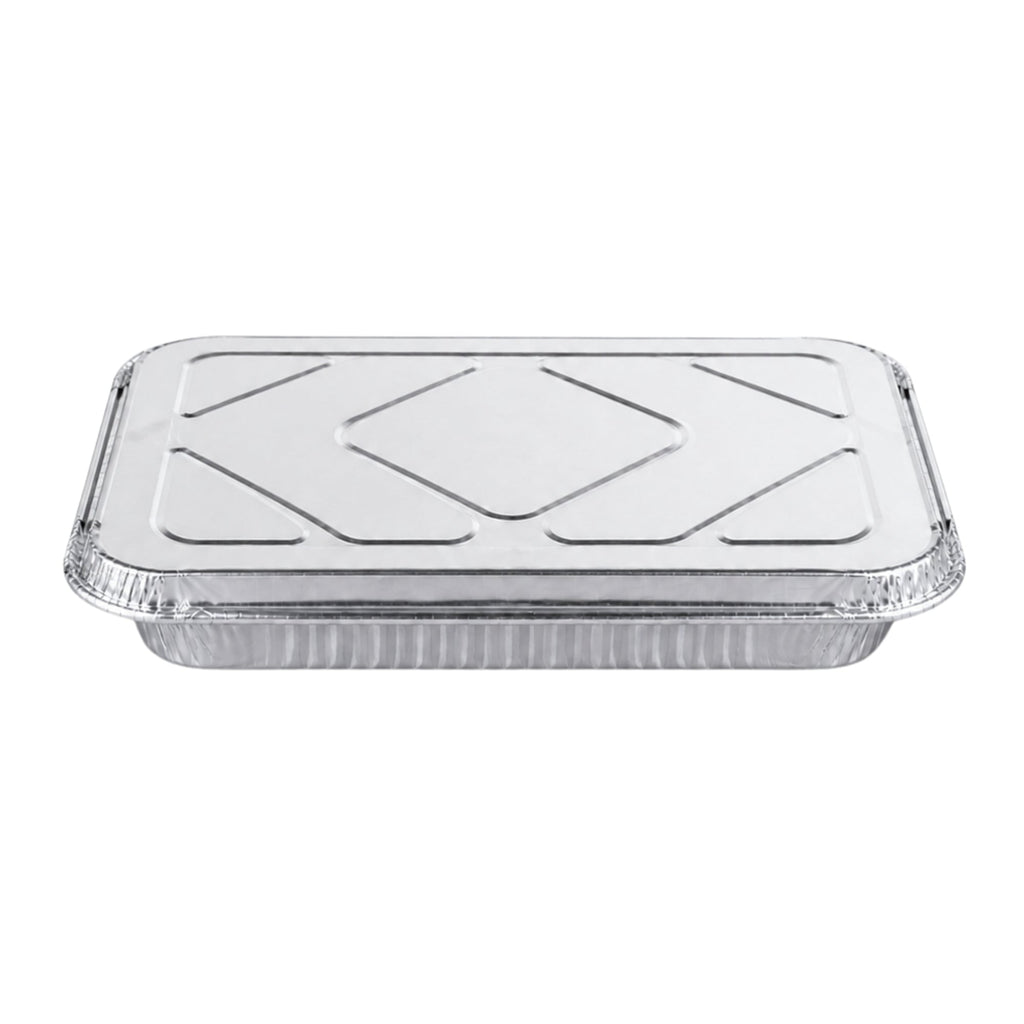 9×13 Half Size Shallow Disposable Aluminum Pans with Aluminum Lids Aluminum Pan with Lids VeZee Pack of 10