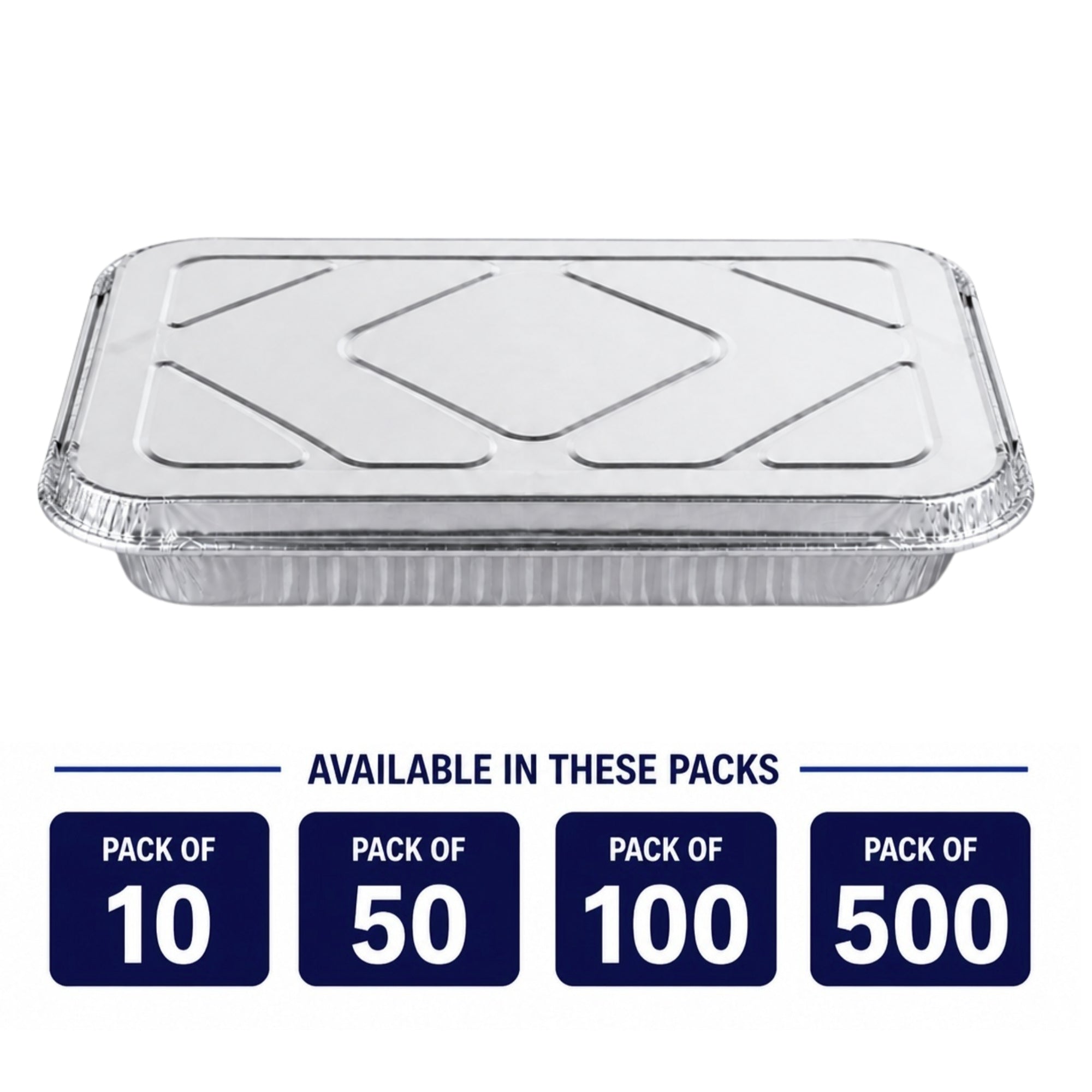 9×13 Half Size Shallow Disposable Aluminum Pans with Aluminum Lids
