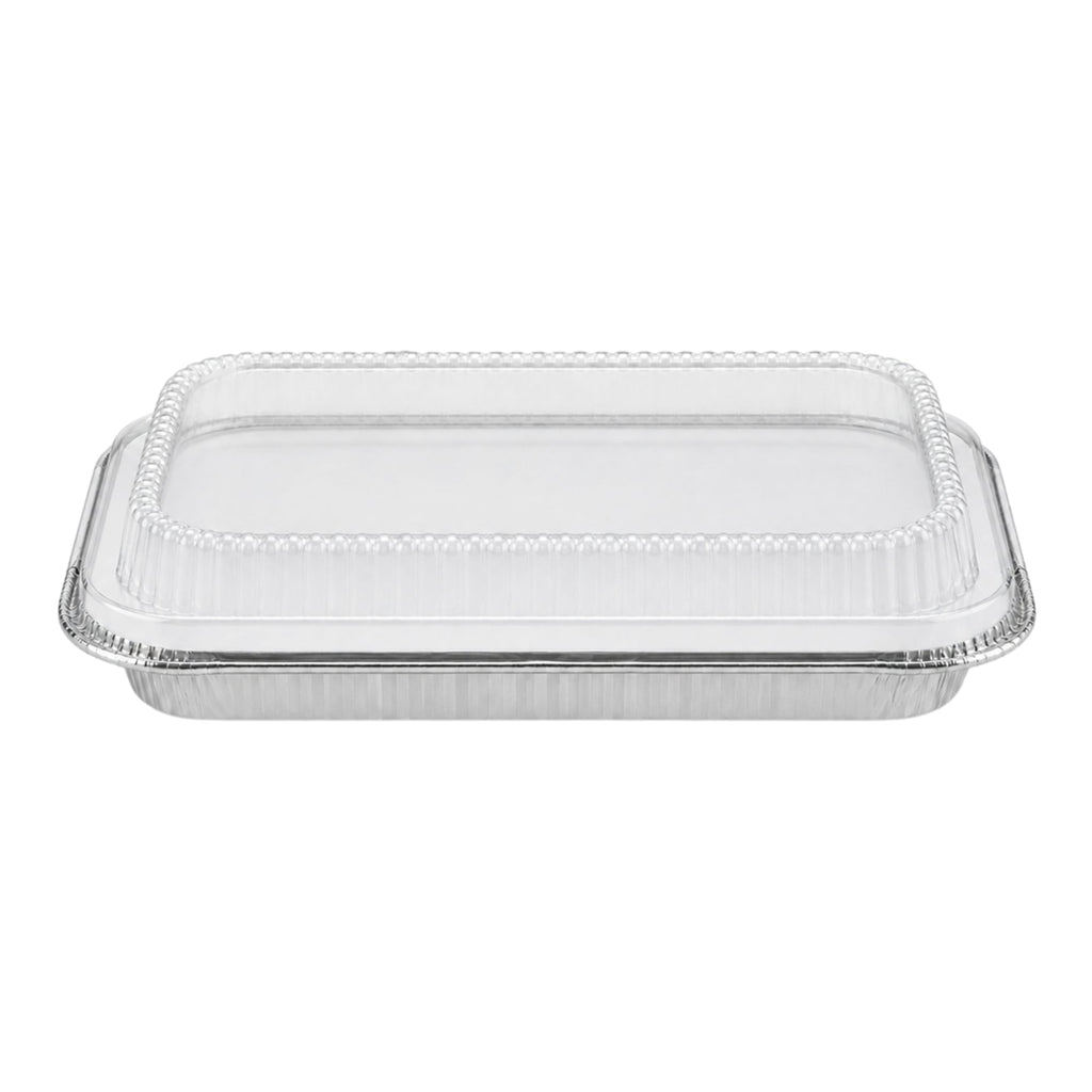 9×13 Half Size Shallow Disposable Aluminum Pans with Dome Lids Aluminum Pans with Lids VeZee Pack of 10