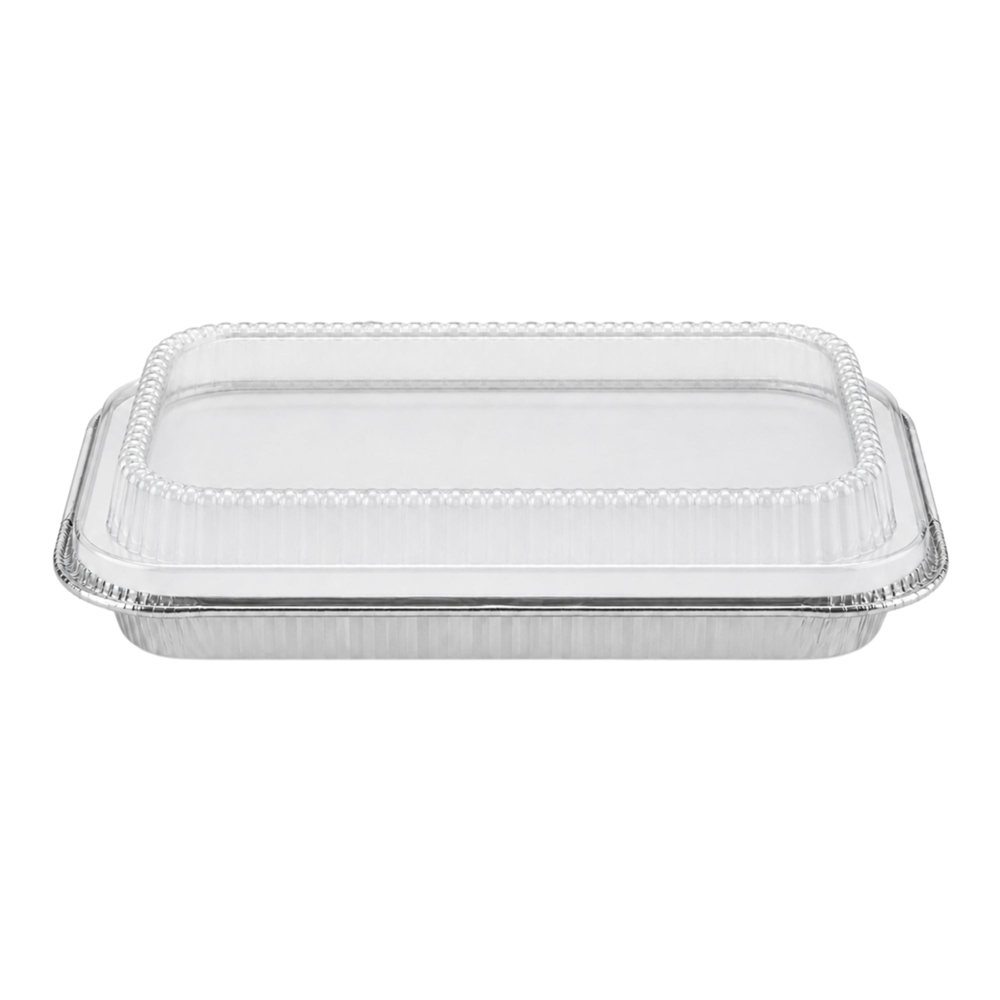9×13 Half Size Shallow Disposable Aluminum Pans with Dome Lids Aluminum Pans with Lids VeZee Pack of 10