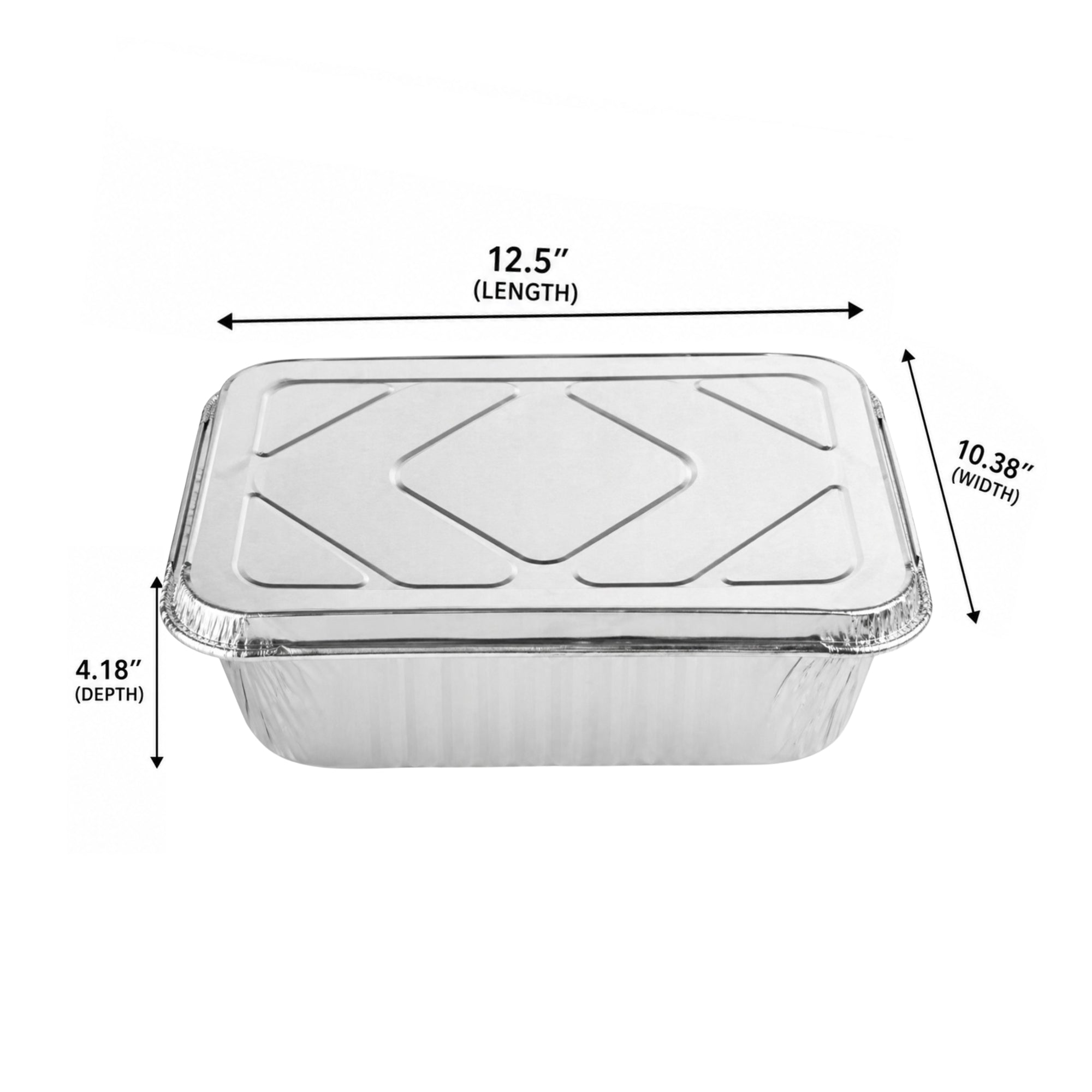 9X13 Half Size Extra Deep Extra Heavy Weight Disposable Aluminum Pan with Lids