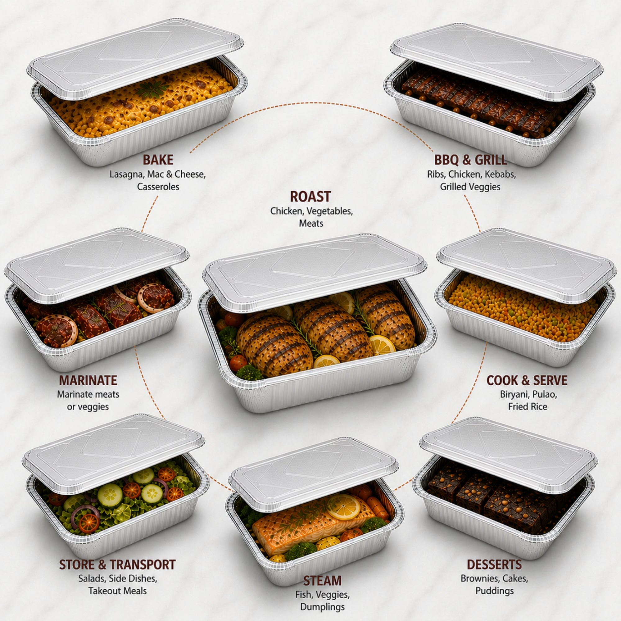 9X13 Half Size Extra Deep Extra Heavy Weight Disposable Aluminum Pan with Lids
