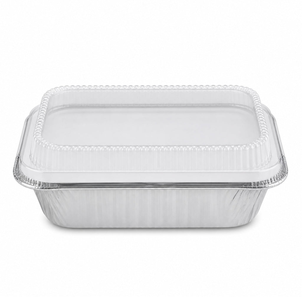 9X13 Extra Deep and Heavy Weight Disposable Aluminum Pan with Dome Lid Aluminum Pan with Lids VeZee Pack of 10