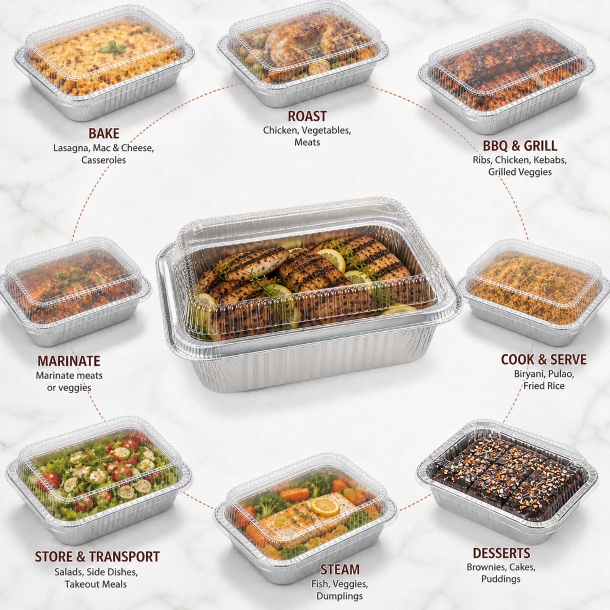 9X13 Extra Deep and Heavy Weight Disposable Aluminum Pan with Dome Lid