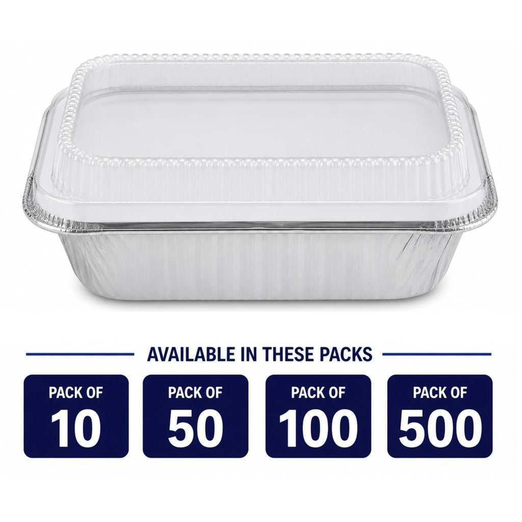 9X13 Extra Deep and Heavy Weight Disposable Aluminum Pan with Dome Lid