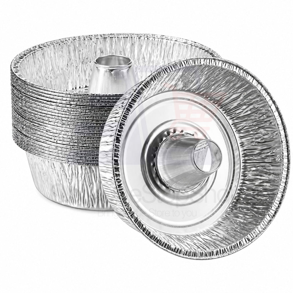 8" Angel Tube Foil Pan Disposable Aluminum Cake Baking Pan