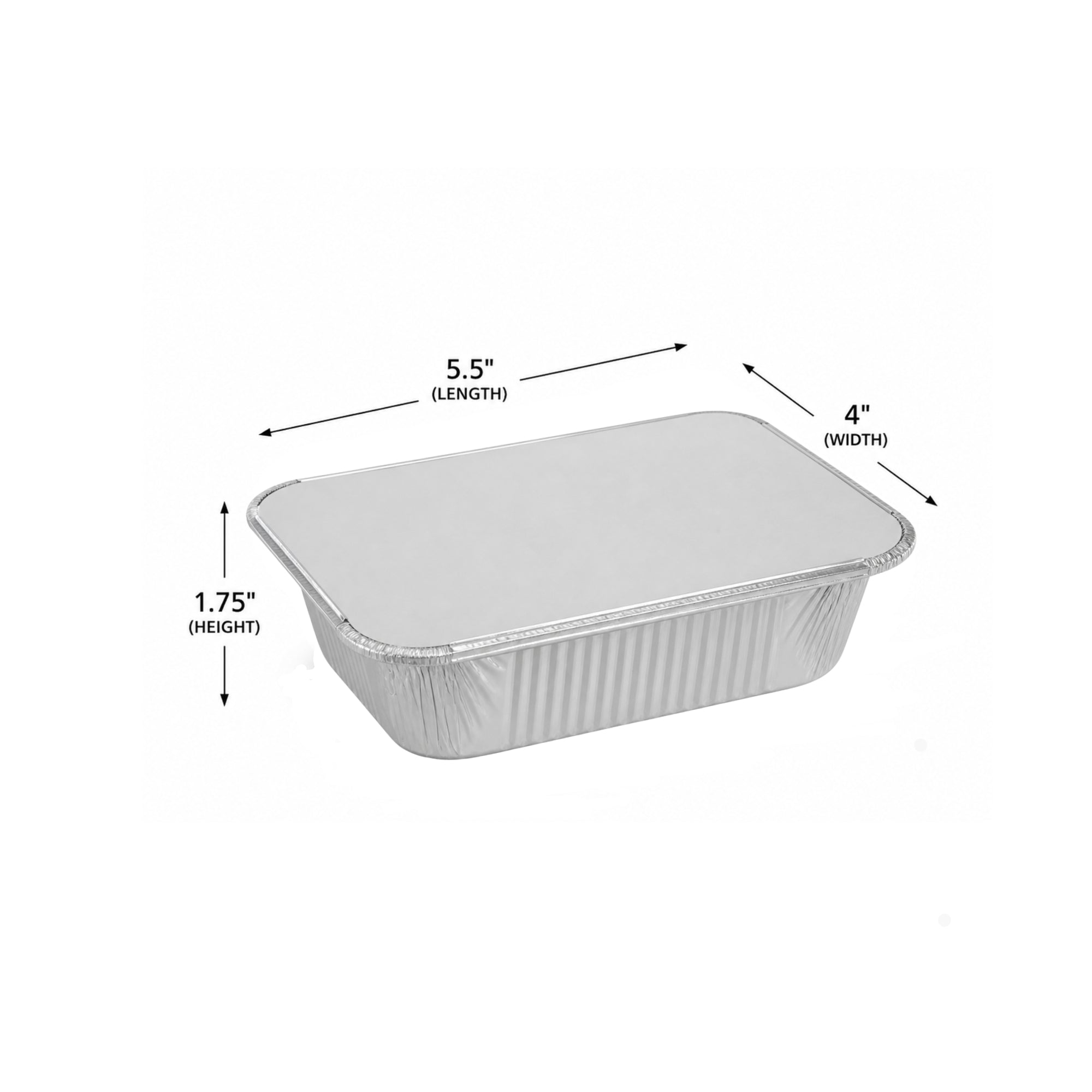 1Lb Oblong Aluminum Pan 5.5"x 4" Disposable with Board Lid