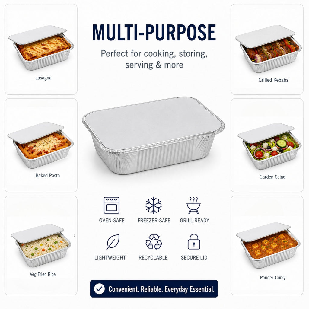 1Lb Oblong Aluminum Pan 5.5"x 4" Disposable with Board Lid