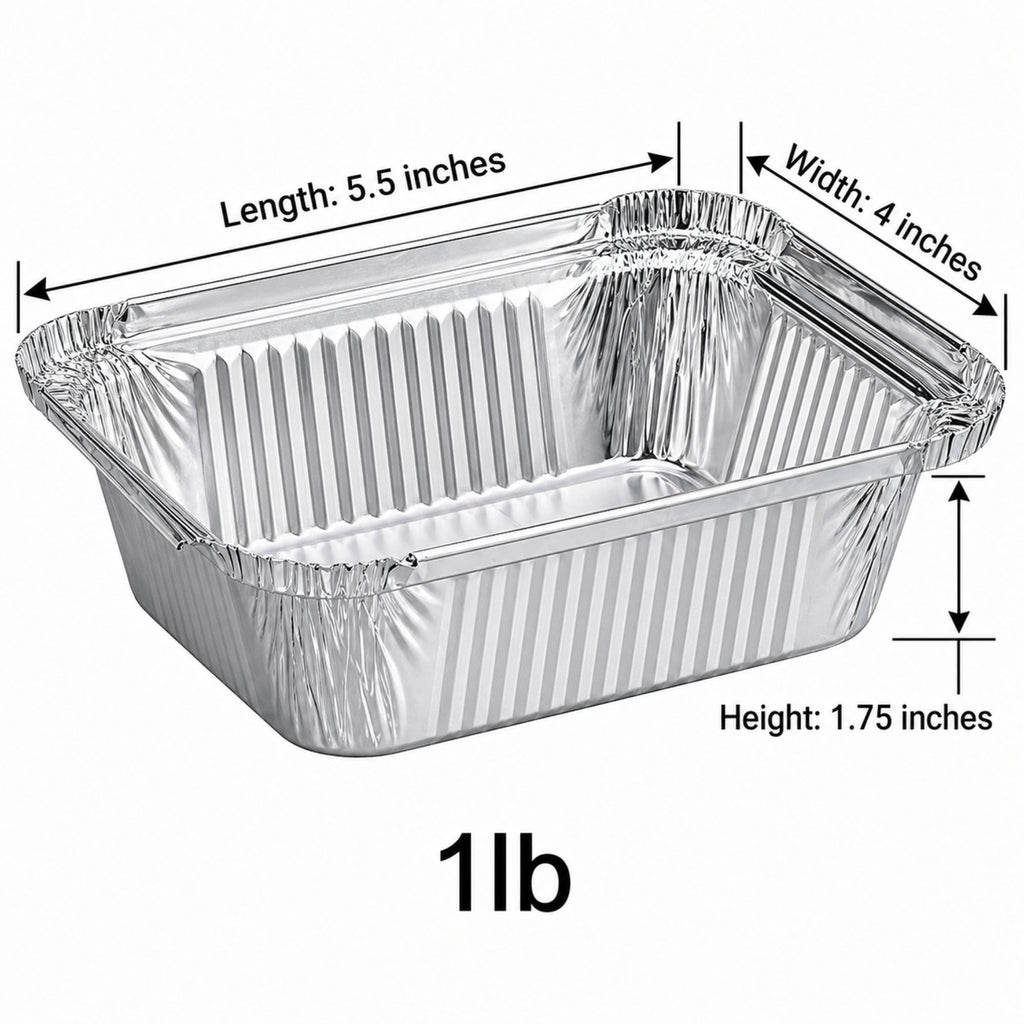 1Lb Oblong Pan 5.5" x 4" Disposable Aluminum