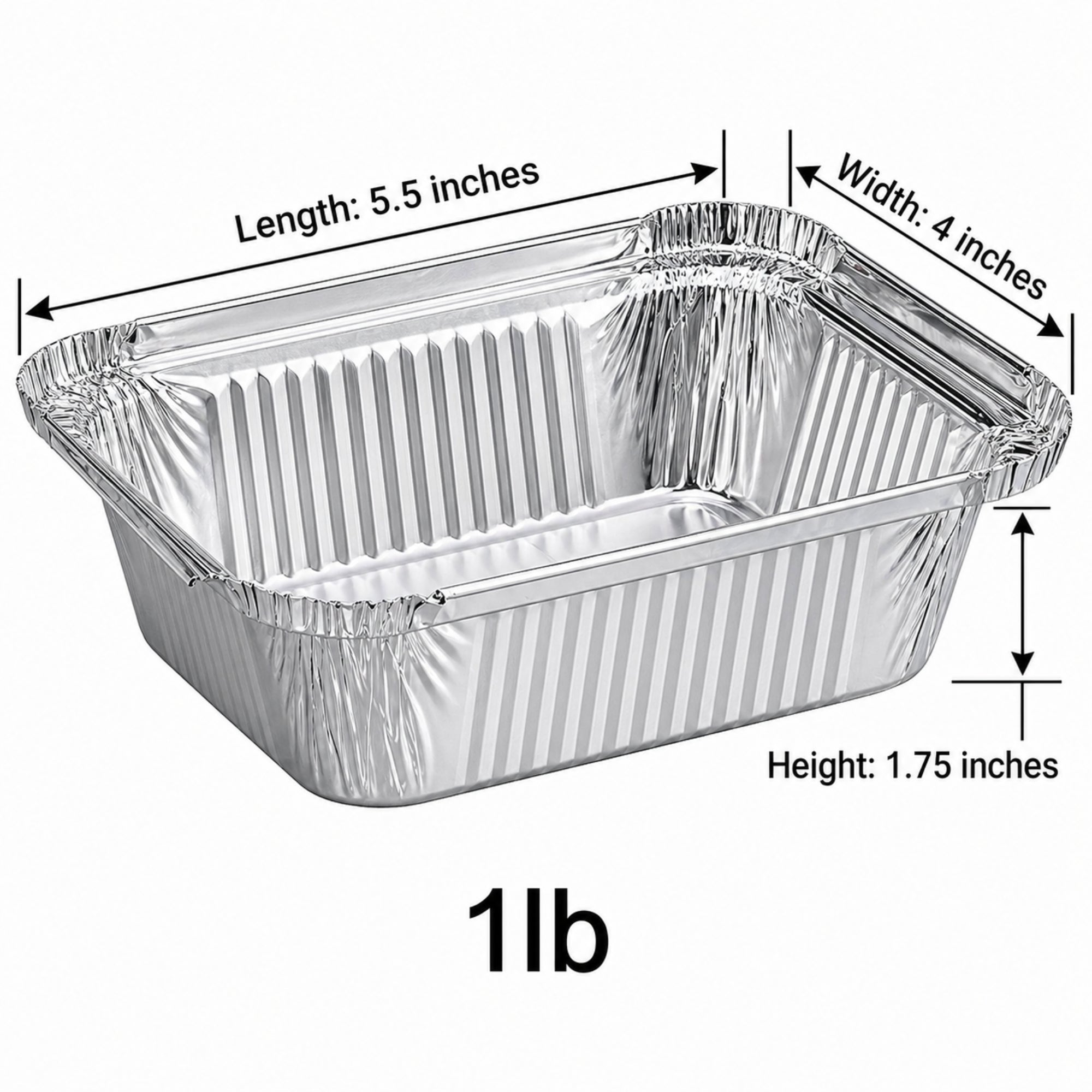 1Lb Oblong Pan 5.5" x 4" Disposable Aluminum