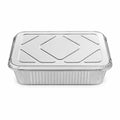 2.25Lb Oblong Aluminum Pan 8.25"x 5.75" Disposable with Aluminum Lid Aluminum Pans with Lids VeZee Pack of 10