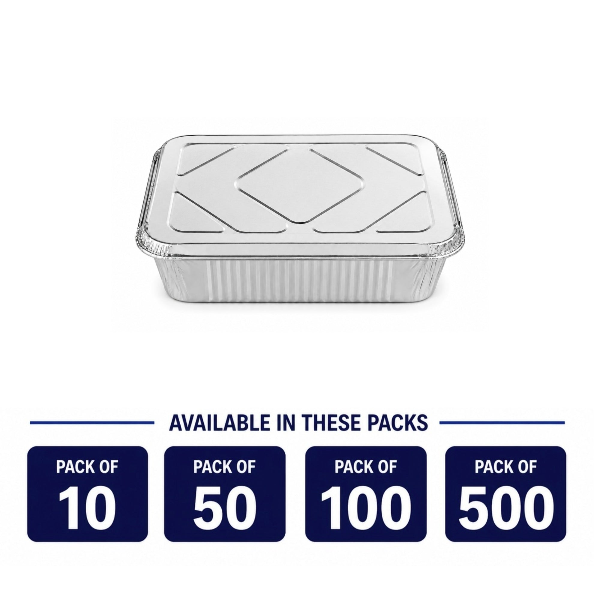 2.25Lb Oblong Aluminum Pan 8.25"x 5.75" Disposable with Aluminum Lid