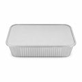 2.25Lb Oblong Aluminum Pan 8.25"x 5.75" Disposable with Board Lid Aluminum Pans with Lids VeZee Pack of 10