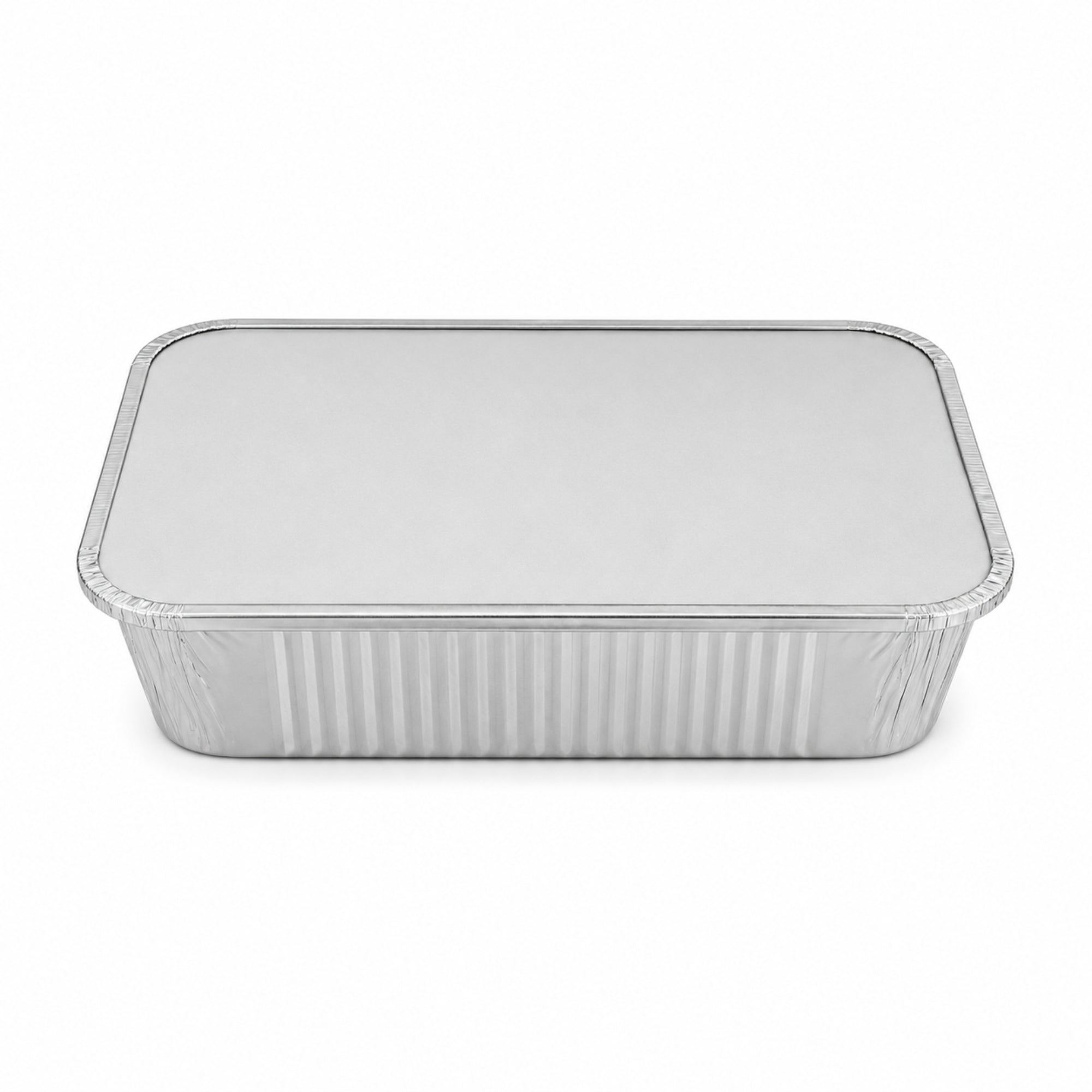 2.25Lb Oblong Aluminum Pan 8.25"x 5.75" Disposable with Board Lid Aluminum Pans with Lids VeZee Pack of 10