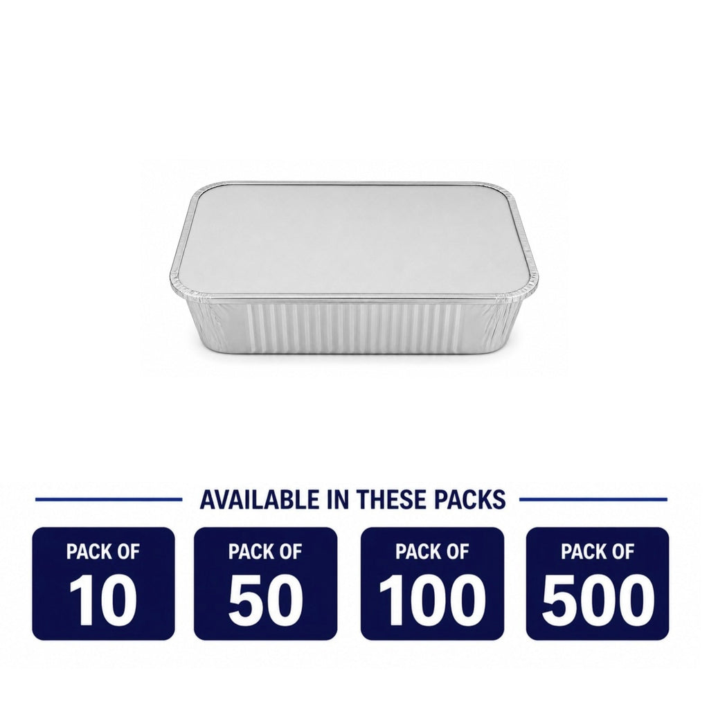 2.25Lb Oblong Aluminum Pan 8.25"x 5.75" Disposable with Board Lid