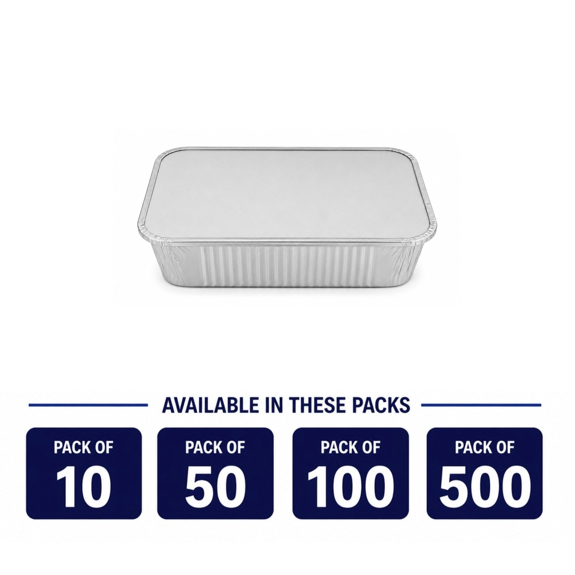 2.25Lb Oblong Aluminum Pan 8.25"x 5.75" Disposable with Board Lid