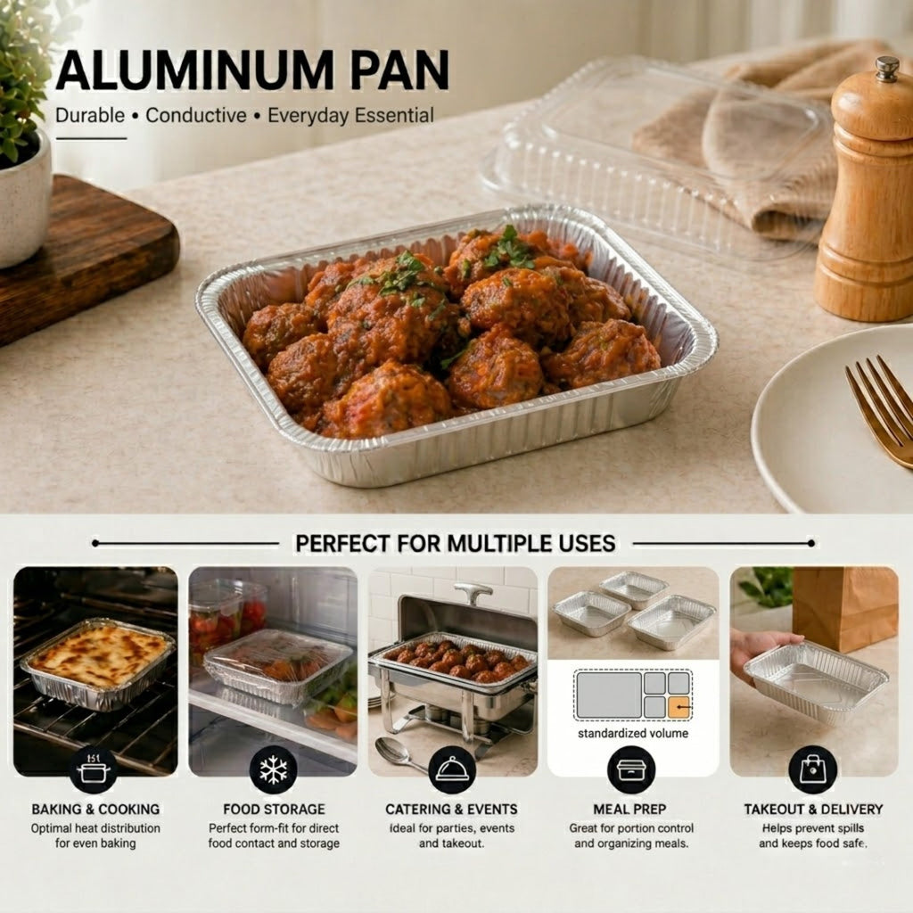 *WHOLESALE* 2.25Lb Oblong Pan 8.25" x 5.75" Disposable Aluminum 500 ct/case