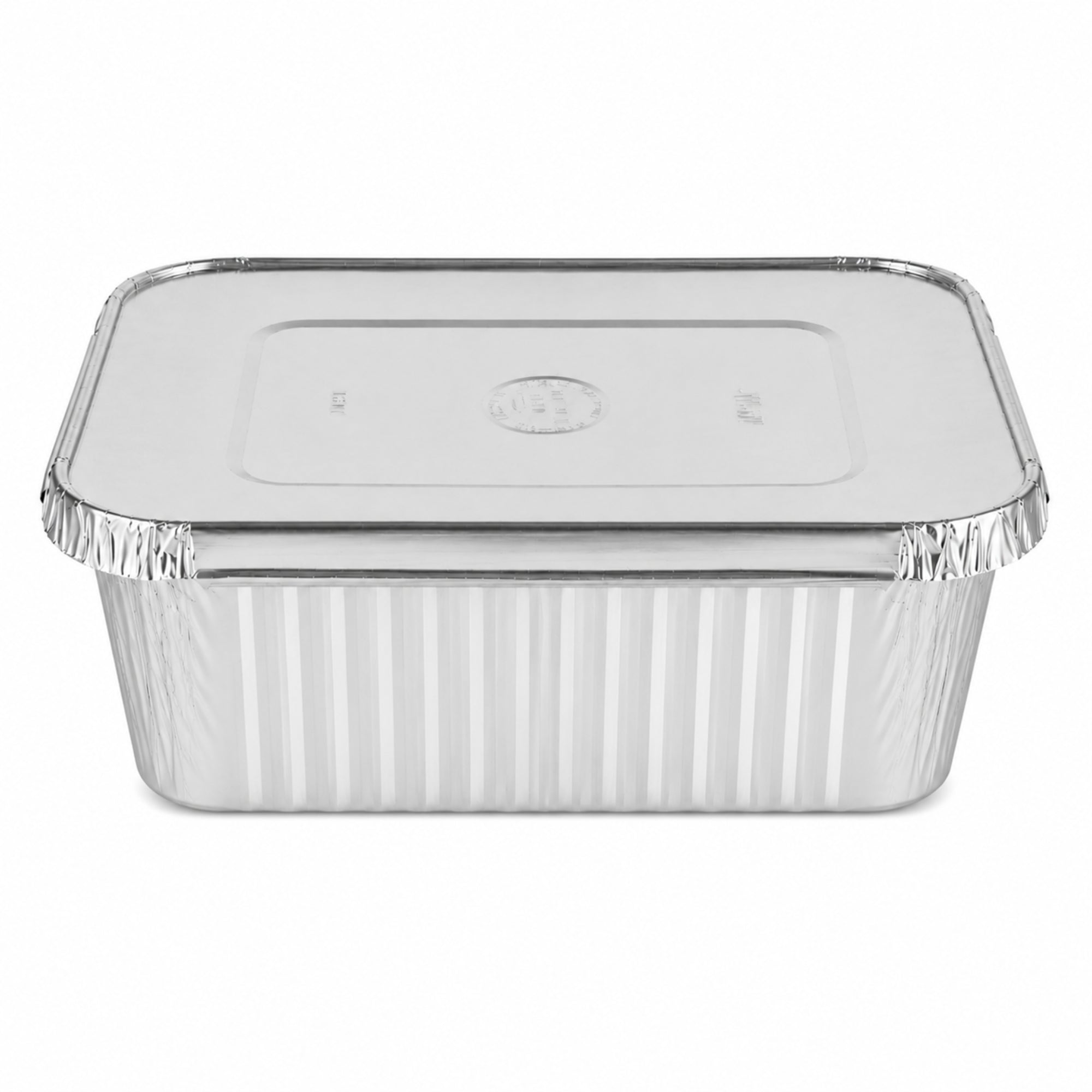 5Lb Oblong Aluminum Pan 9.5” x 7” Disposable with Aluminum Lid Aluminum Pans with Lids VeZee Pack of 10