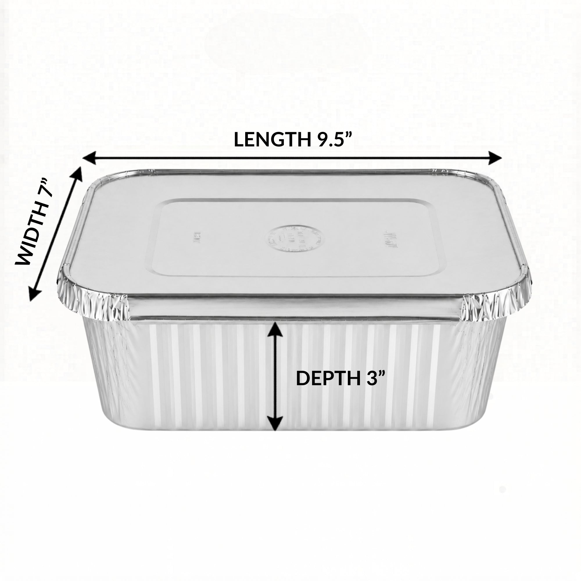 5Lb Oblong Aluminum Pan 9.5” x 7” Disposable with Aluminum Lid