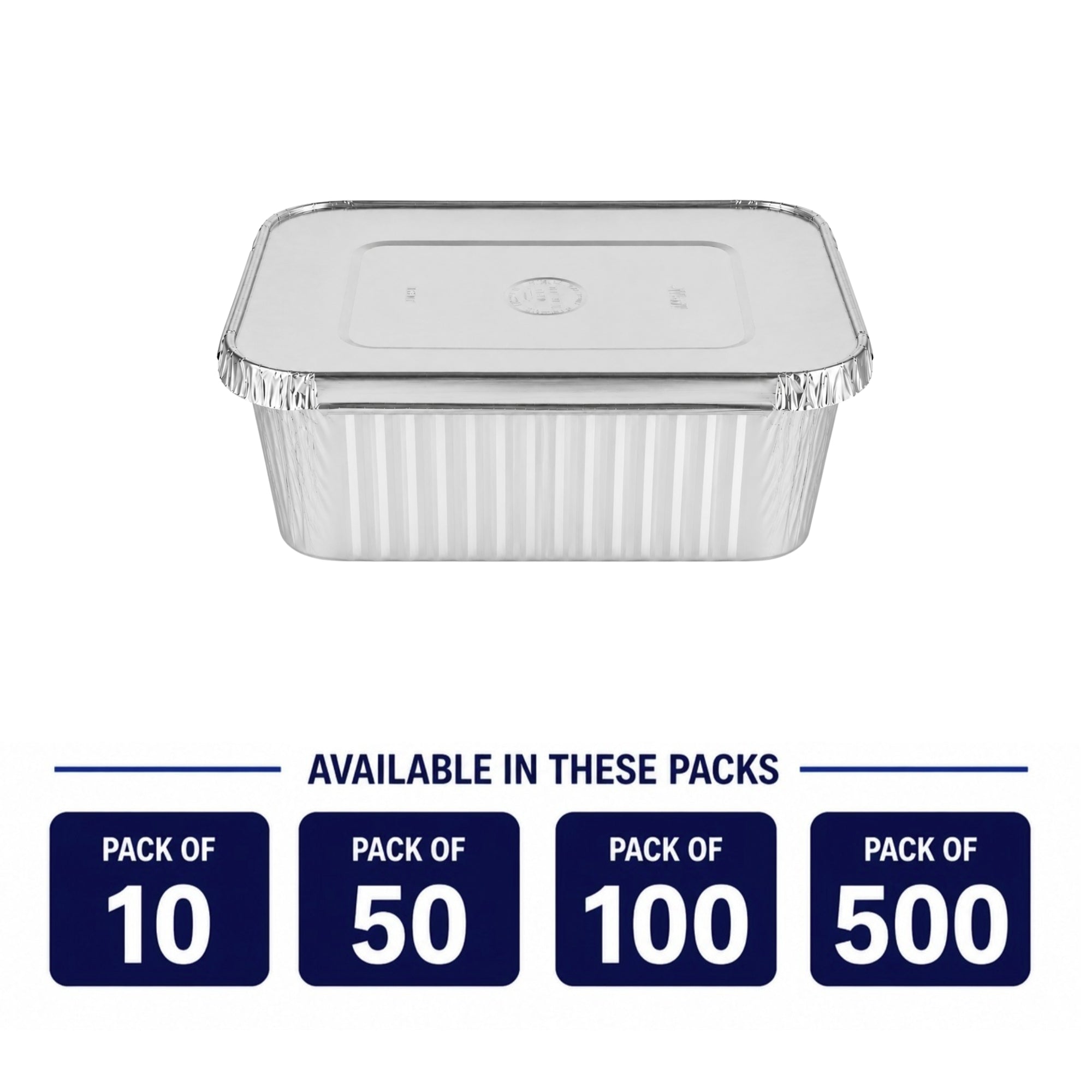 5Lb Oblong Aluminum Pan 9.5” x 7” Disposable with Aluminum Lid