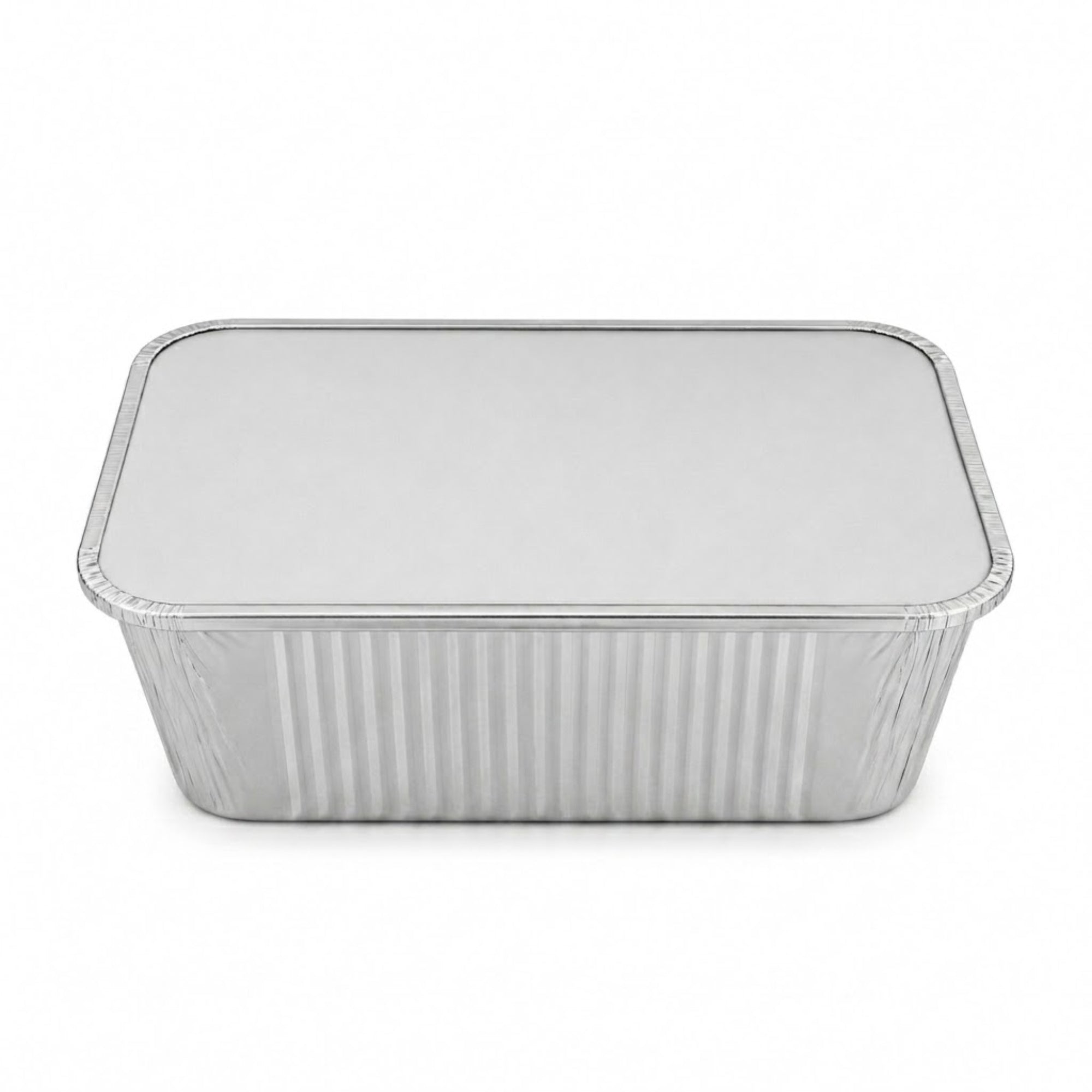5Lb Oblong Aluminum Pan 9.5” x 7” Disposable with Board Lid Aluminum Pans with Lids VeZee Pack of 10