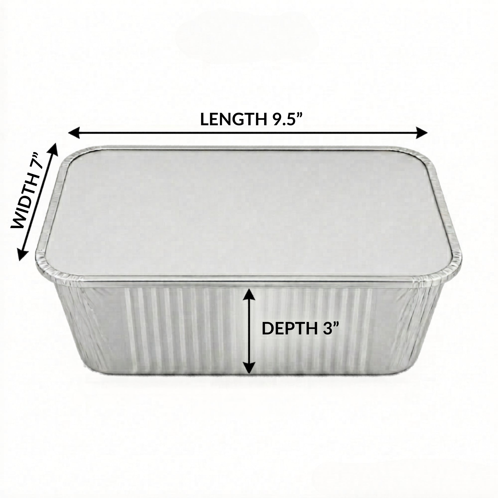 5Lb Oblong Aluminum Pan 9.5” x 7” Disposable with Board Lid