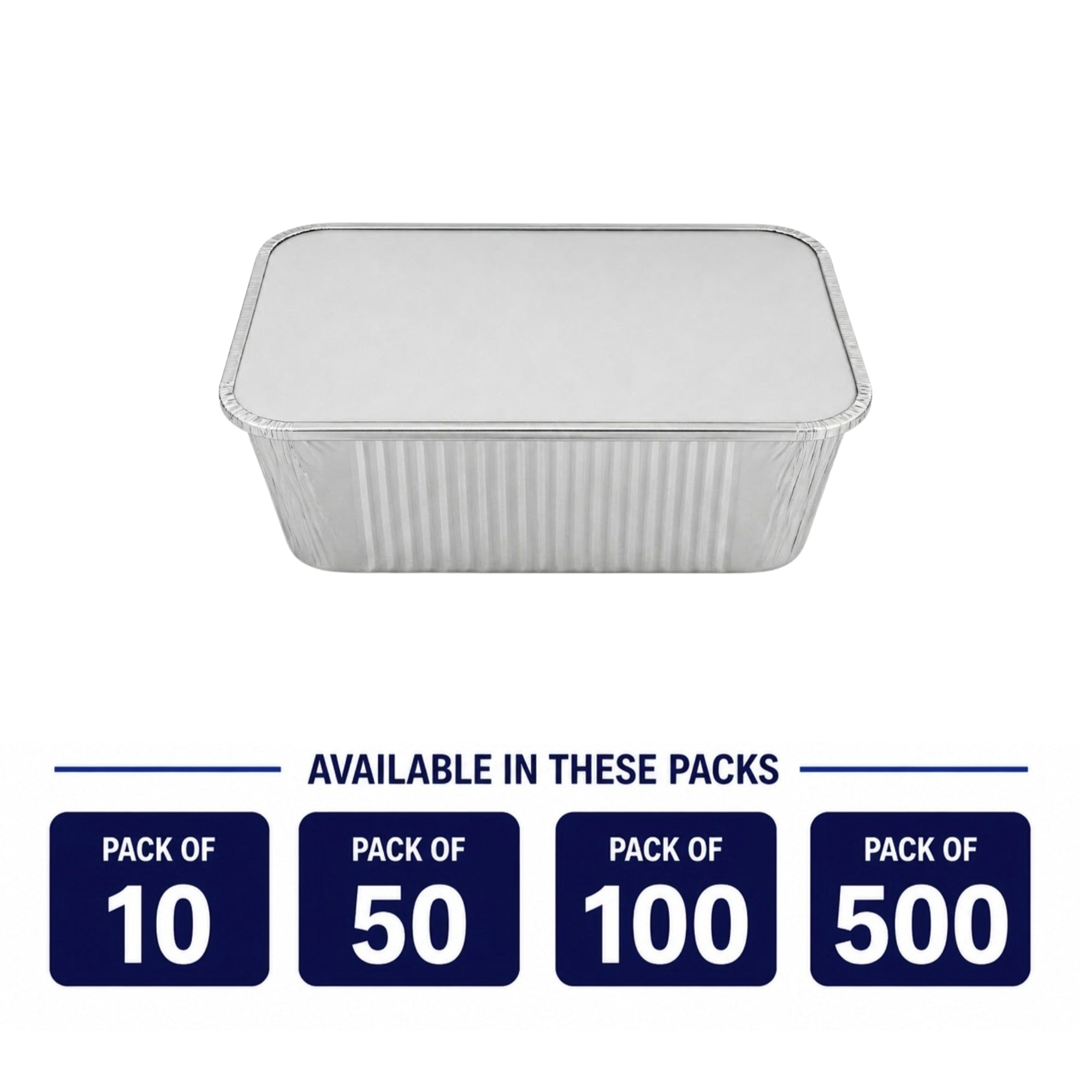 Disposable 5Lb Oblong Aluminum Pan 9.5” x 7”  with Board Lid
