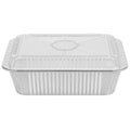5Lb Oblong Aluminum Pan 9.5” x 7” Disposable with Dome Lid Heavy Duty Aluminum Pans with Lids VeZee Pack of 10