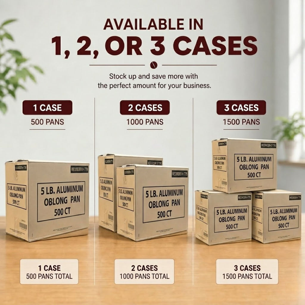 *WHOLESALE* 5Lb Oblong Pan 9.5” x 7” Disposable Aluminum  500 ct/case